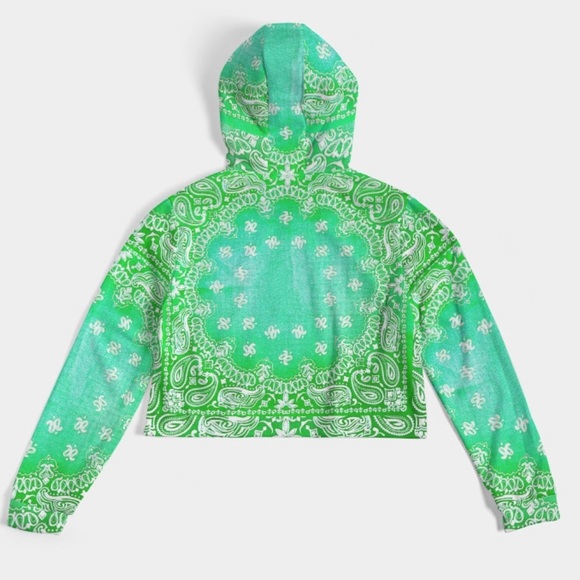 Bail Neon Green Women's Cropped Hoodie - Picture 10 of 16